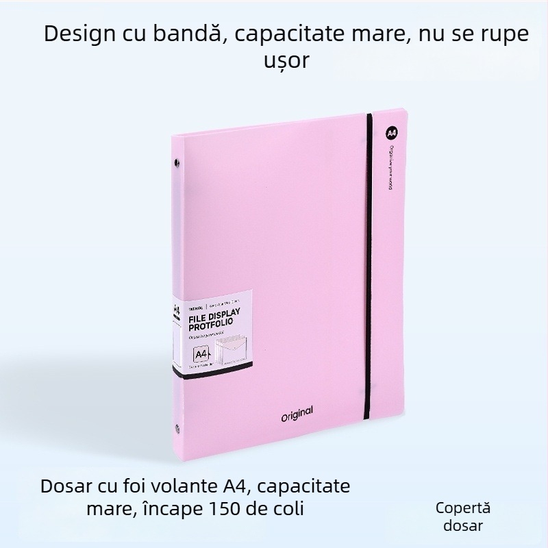 Mapă A4 transparentă pentru documente, organizator minimalist de birou, dimensiuni 32,3×26,5 cm