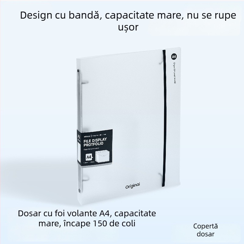 Mapă A4 transparentă pentru documente, organizator minimalist de birou, dimensiuni 32,3×26,5 cm