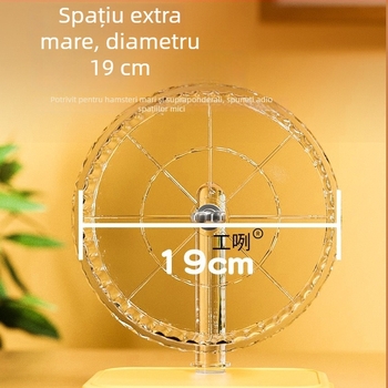 Roata de alergare pentru hamster, extra-large, silențioasă, cu suport și decor pentru cușcă