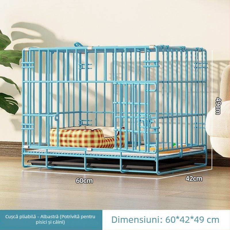 Cușcă pliabilă și robustă pentru animale de companie: câini, pisici și iepuri, cu zonă de toaletă separată, vilă interioară pentru câini mici și mijlocii