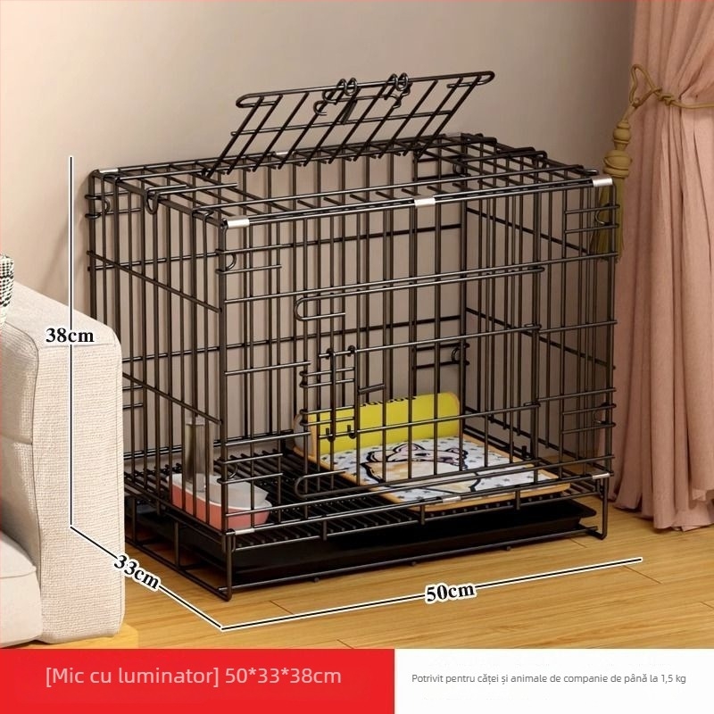 Cușcă de interior pentru câini cu toaletă încorporată, pentru câini mici și de talie medie (Teddy, Corgi, Bichon), cușcă mare pentru animale de companie și cușcă pentru pisici