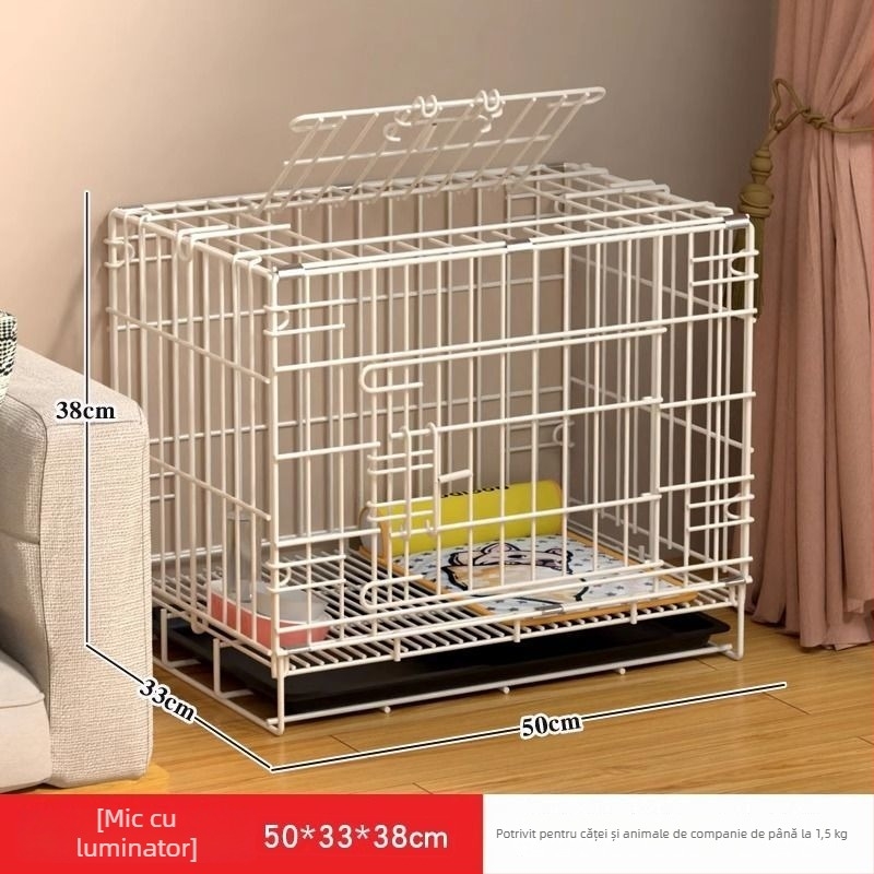 Cușcă de interior pentru câini cu toaletă încorporată, pentru câini mici și de talie medie (Teddy, Corgi, Bichon), cușcă mare pentru animale de companie și cușcă pentru pisici