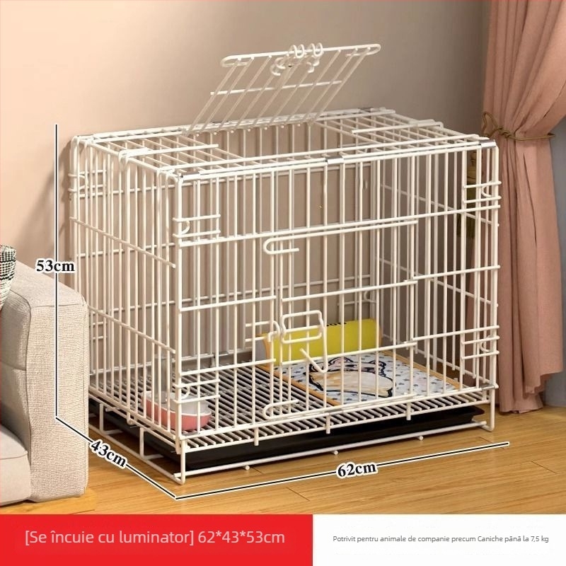 Cușcă de interior pentru câini cu toaletă încorporată, pentru câini mici și de talie medie (Teddy, Corgi, Bichon), cușcă mare pentru animale de companie și cușcă pentru pisici