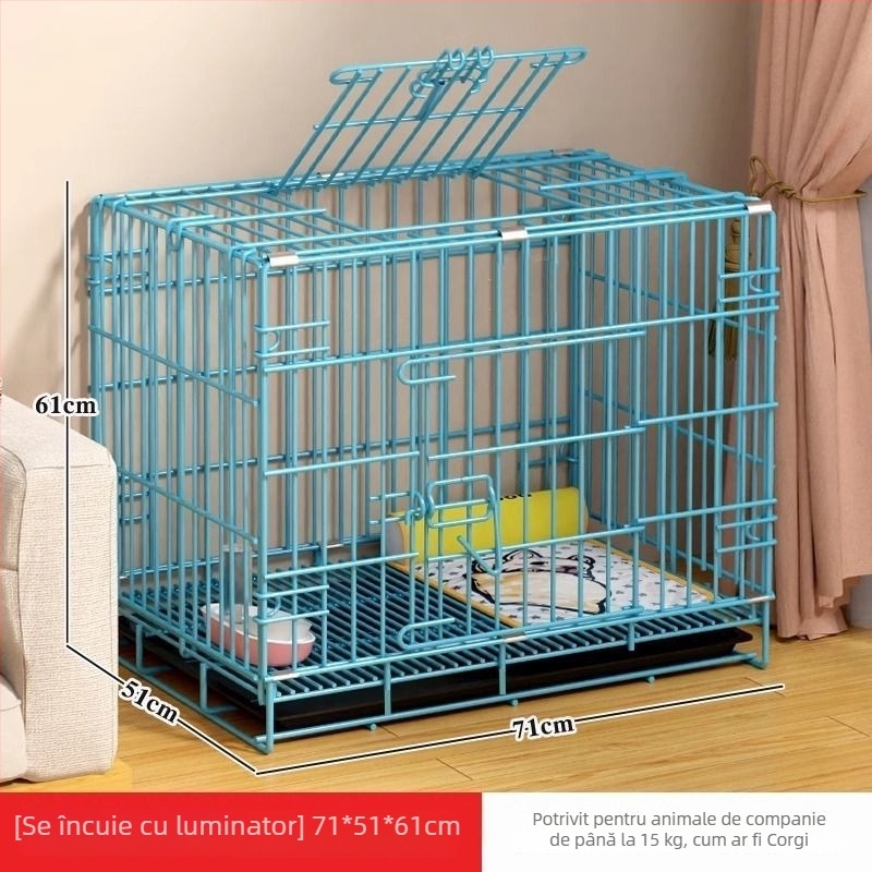 Cușcă de interior pentru câini cu toaletă încorporată, pentru câini mici și de talie medie (Teddy, Corgi, Bichon), cușcă mare pentru animale de companie și cușcă pentru pisici