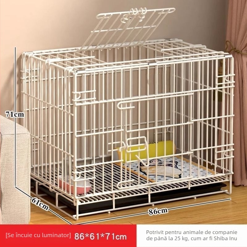 Cușcă de interior pentru câini cu toaletă încorporată, pentru câini mici și de talie medie (Teddy, Corgi, Bichon), cușcă mare pentru animale de companie și cușcă pentru pisici