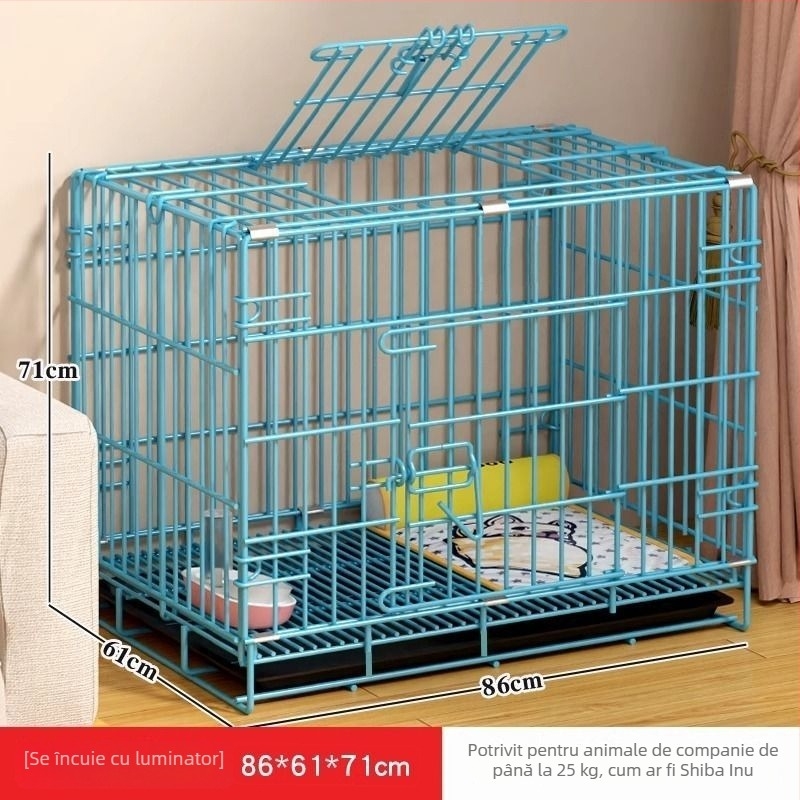 Cușcă de interior pentru câini cu toaletă încorporată, pentru câini mici și de talie medie (Teddy, Corgi, Bichon), cușcă mare pentru animale de companie și cușcă pentru pisici