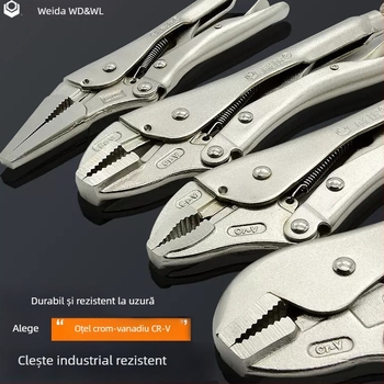 Weida clește industrial greu – clește multifuncțional și clește universal pentru țevi, pentru tâmplărie, sigilare manuală, gură rotundă, 10 inch