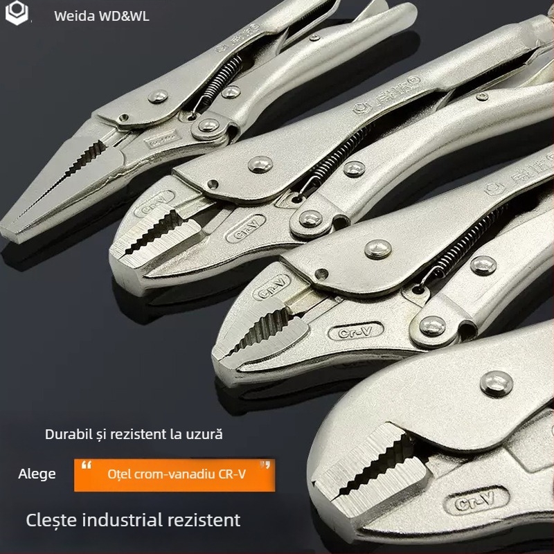 Weida clește industrial greu – clește multifuncțional și clește universal pentru țevi, pentru tâmplărie, sigilare manuală, gură rotundă, 10 inch