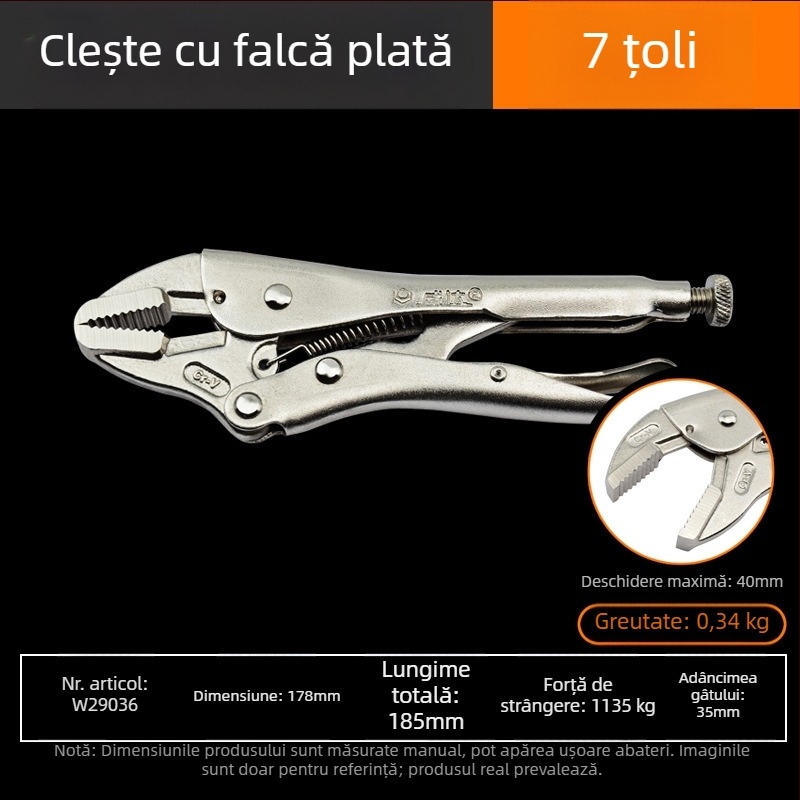 Weida clește industrial greu – clește multifuncțional și clește universal pentru țevi, pentru tâmplărie, sigilare manuală, gură rotundă, 10 inch