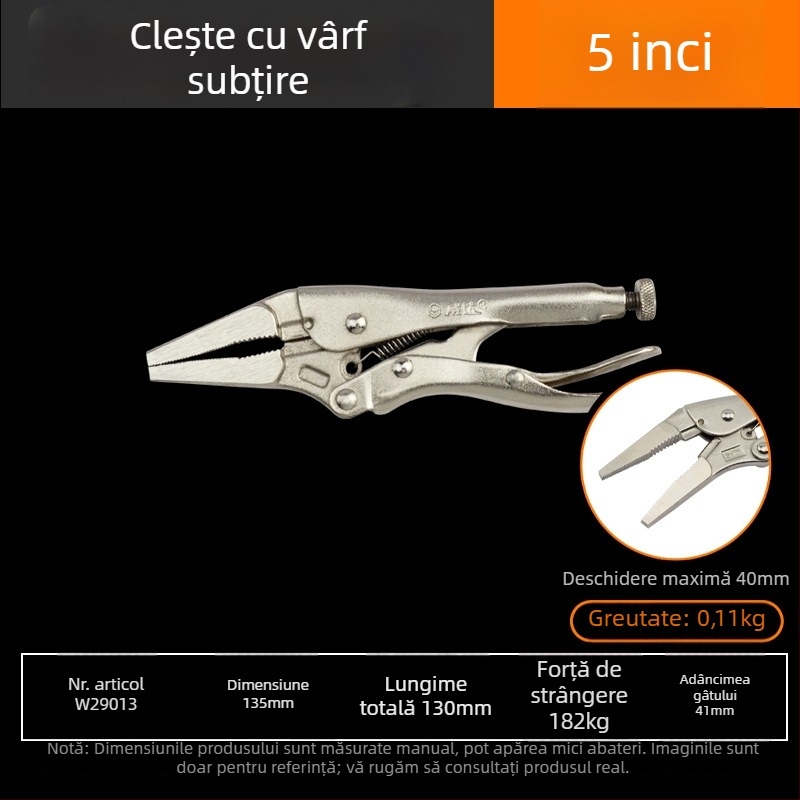 Weida clește industrial greu – clește multifuncțional și clește universal pentru țevi, pentru tâmplărie, sigilare manuală, gură rotundă, 10 inch