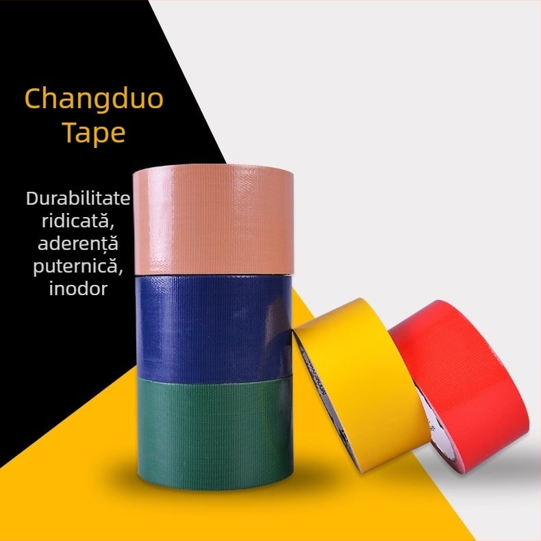 Bandă colorată pentru covoare, o singură față, rezistentă la apă, cu aderență puternică, pentru decor DIY, roșu și negru