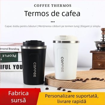Cană de cafea din oțel inoxidabil, cu afișaj de temperatură, termos portabil pentru mașină, logo personalizabil, cadou