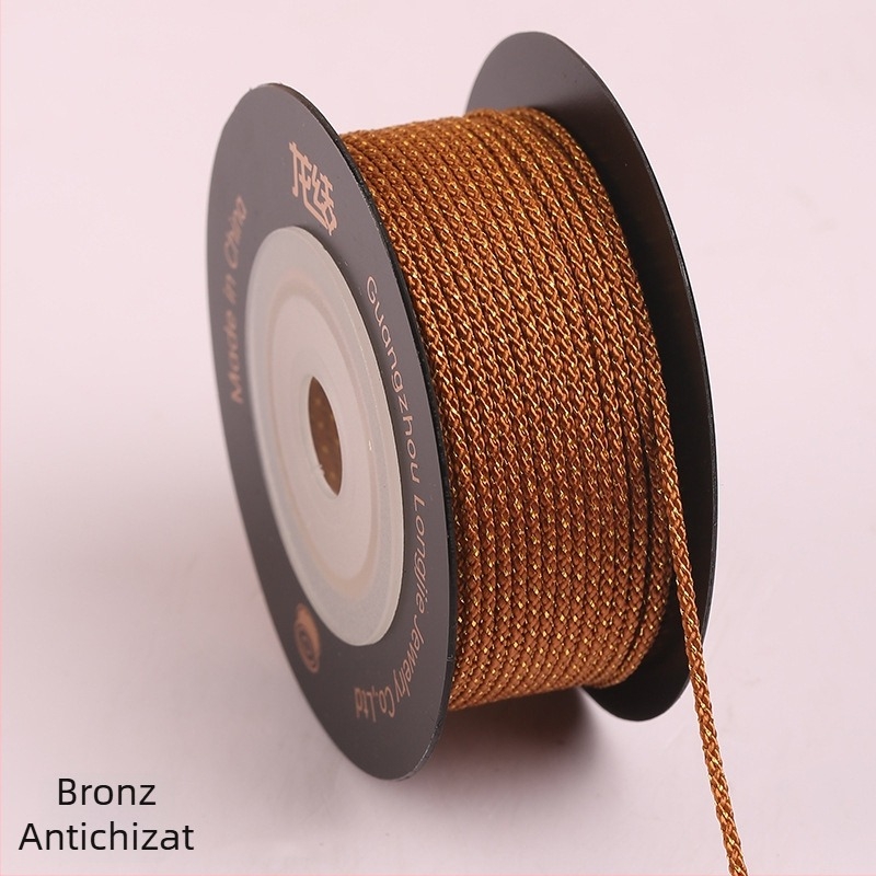 Dragon Knot Șnur Mambo auriu 1.2mm pentru bijuterii DIY, brățări