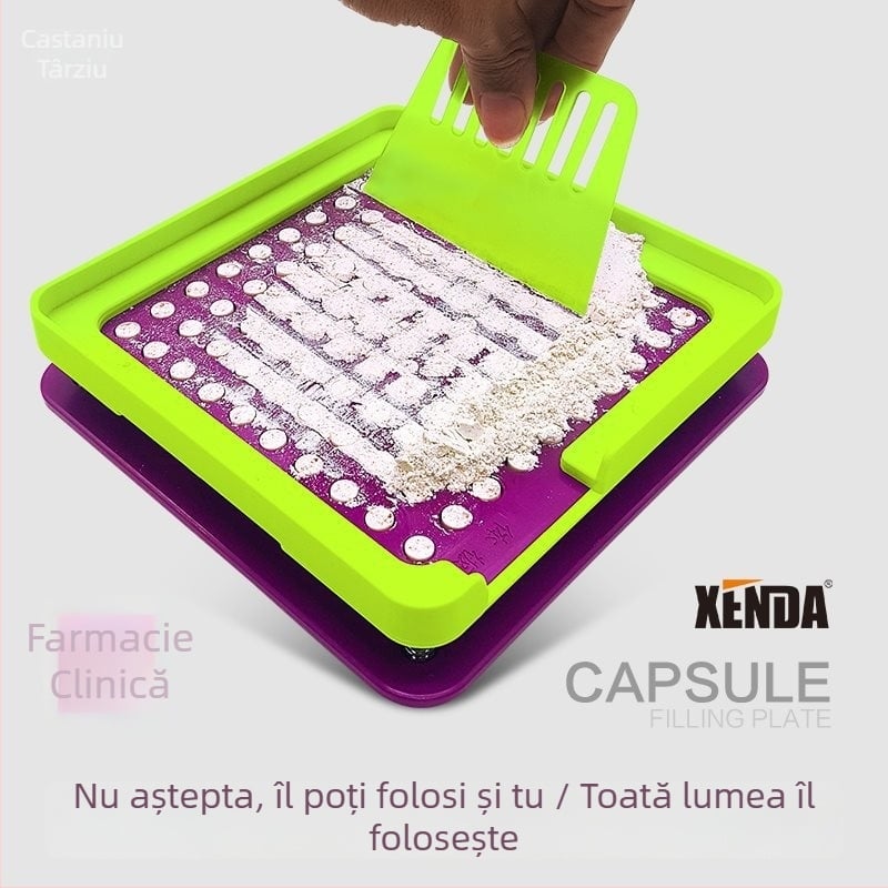 Xenda No. 0 Mașină de umplere capsule cu 100 găuri, placă de umplere – Mașină de umplere pulbere (Profesională)