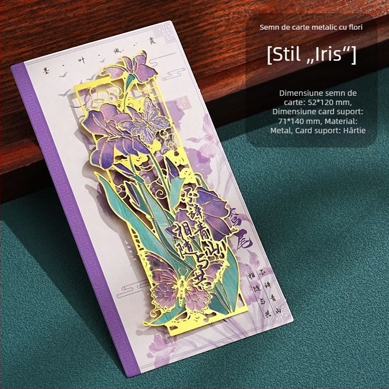 Semn de carte metalic în stil Ins, cu flori proaspete, amintire de absolvire, suvenir de călătorie, decor pentru elevi