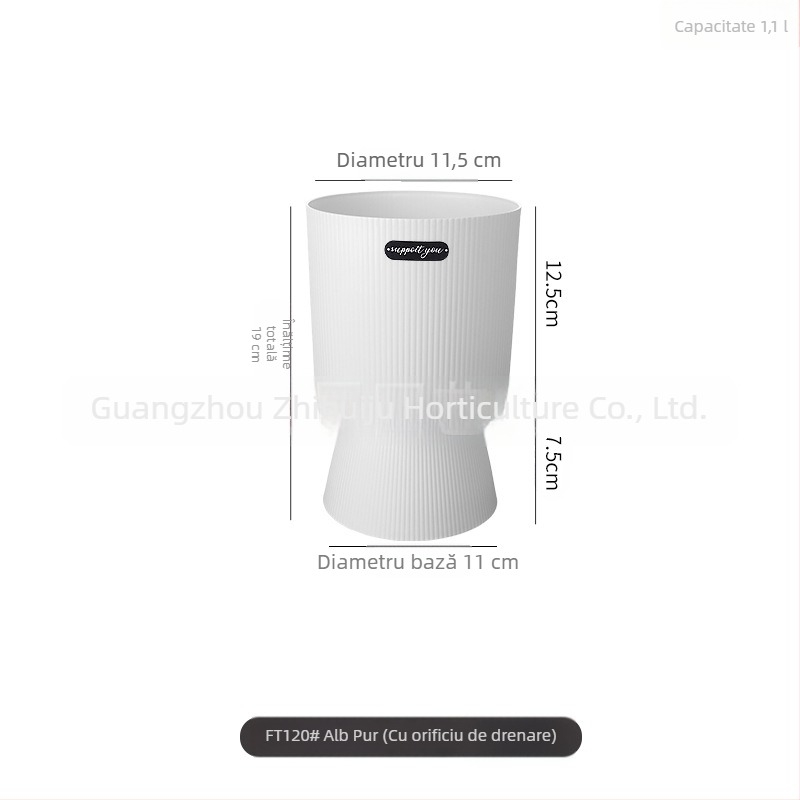 Ghiveci plastic cu picior înalt pentru interior - premium, ușor de întreținut, respirabil, economisitor de apă, durabil, stil roman, potrivit pentru Cymbidium, Phalaenopsis și pomul banilor.