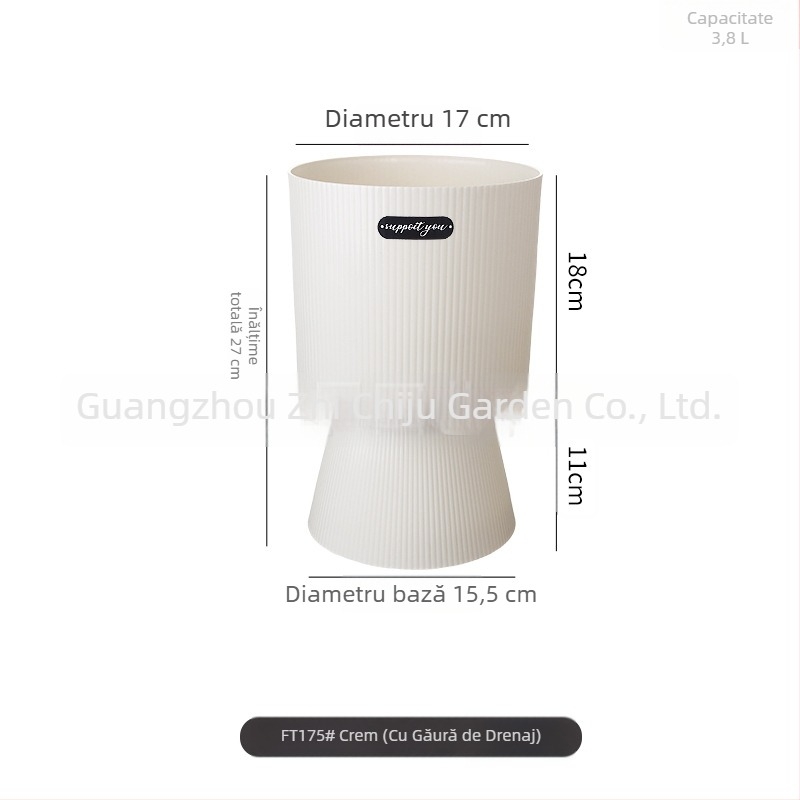 Ghiveci plastic cu picior înalt pentru interior - premium, ușor de întreținut, respirabil, economisitor de apă, durabil, stil roman, potrivit pentru Cymbidium, Phalaenopsis și pomul banilor.