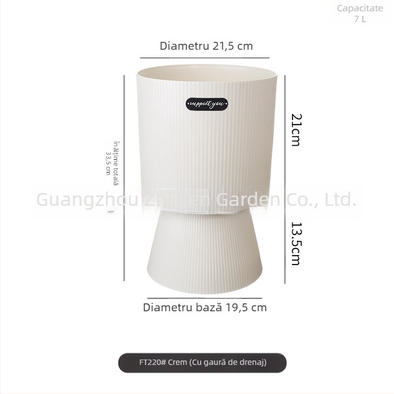 Ghiveci plastic cu picior înalt pentru interior - premium, ușor de întreținut, respirabil, economisitor de apă, durabil, stil roman, potrivit pentru Cymbidium, Phalaenopsis și pomul banilor.