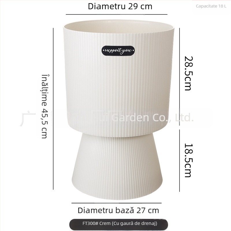 Ghiveci plastic cu picior înalt pentru interior - premium, ușor de întreținut, respirabil, economisitor de apă, durabil, stil roman, potrivit pentru Cymbidium, Phalaenopsis și pomul banilor.