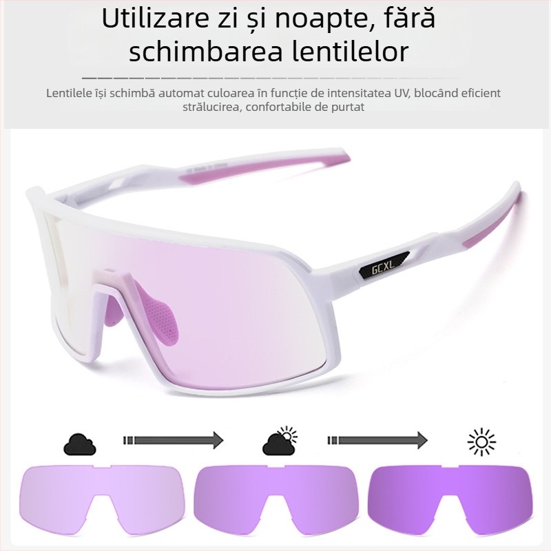 GCXL ochelari sport de exterior cu schimbare de culoare pentru alpinism, drumeții și ciclism, unisex, protecție UV