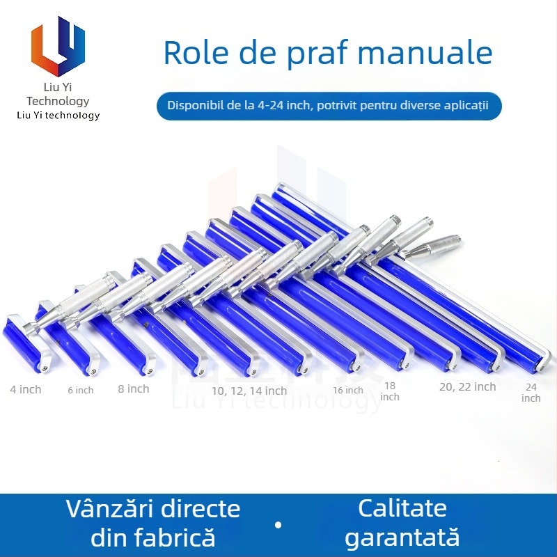 Rulou manual din silicon pentru praf, rolă antistatice pentru folie de protecție a ecranului telefonului