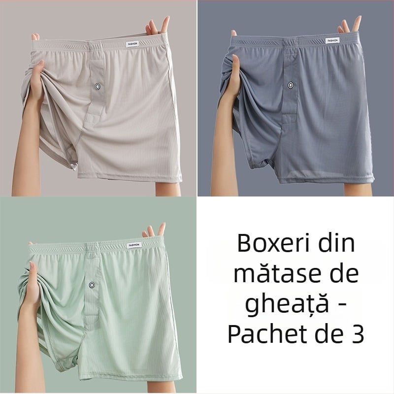 Boxeri pentru bărbați din ice silk, subțiri, pentru acasă, confortabili și lejeri
