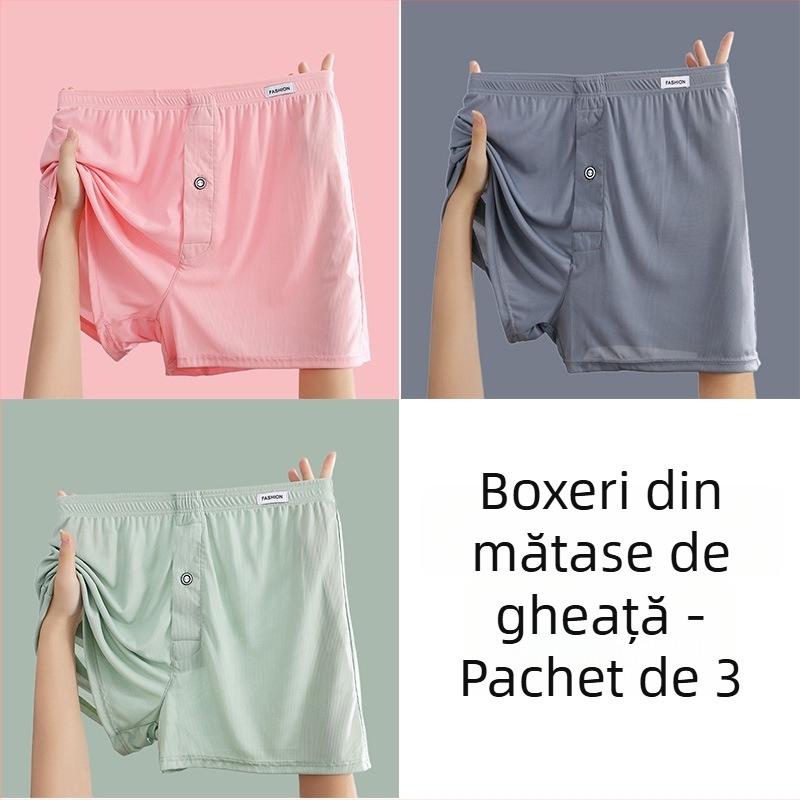 Boxeri pentru bărbați din ice silk, subțiri, pentru acasă, confortabili și lejeri