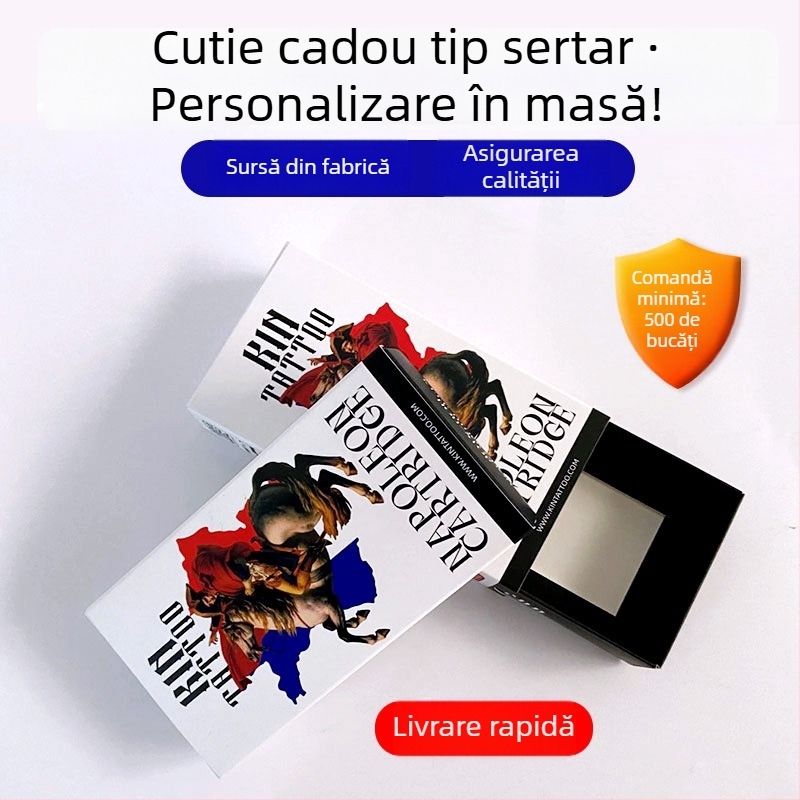 Cutie cu sertar personalizată pentru cosmetice și accesorii de parfum, cutie din Kraft cu logo personalizat, tiraj mic
