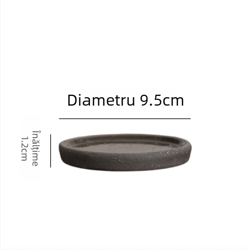 Ghiveci ceramic cu gură largă, design inspirat de capac de pix, în nuanțe gri închis și alb, pentru interior, minimalist și versatil.