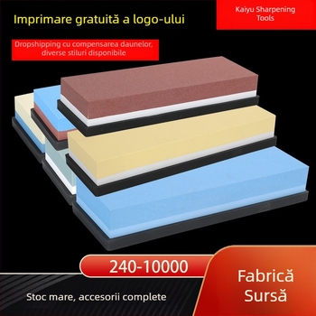 Piatră de ascuțit cu două fețe, din corund alb, pentru bucătărie și uz casnic