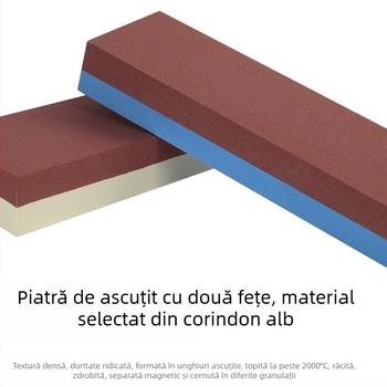 Piatră de ascuțit cu două fețe, din corund alb, pentru bucătărie și uz casnic