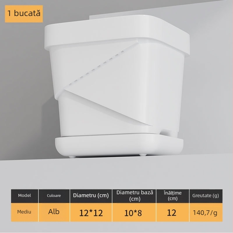 Ghiveci plastic respirabil pentru suculente, cu tavă inferioară pătrată îmbunătățită, pentru birou sau casă, design Nordic creativ.