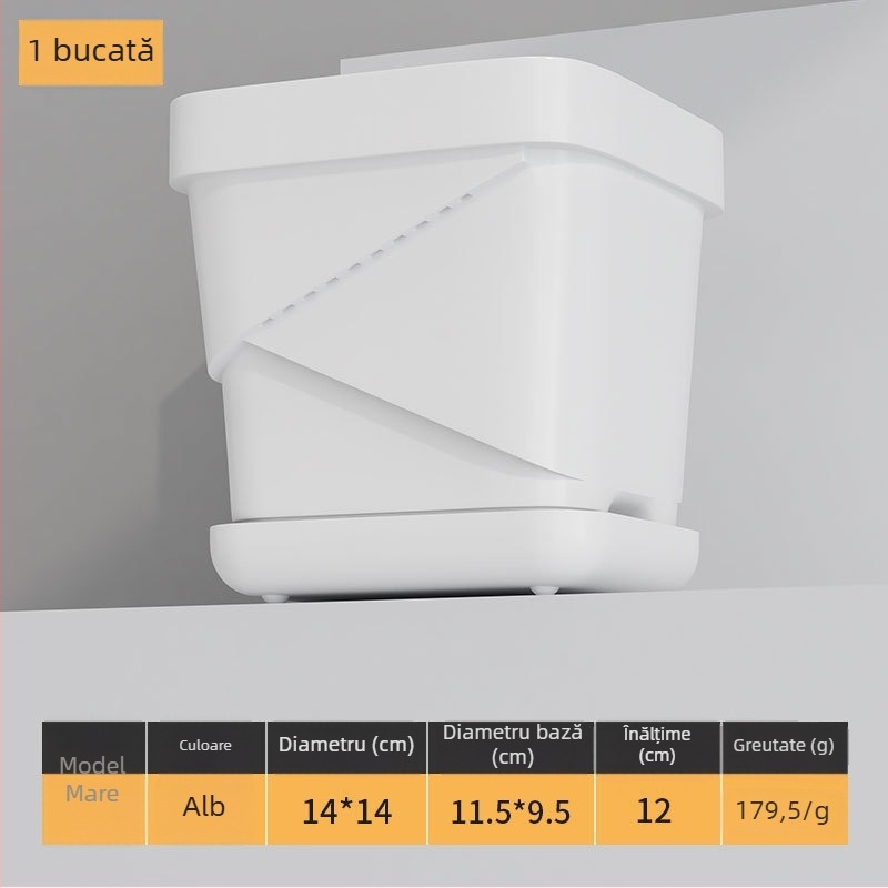 Ghiveci plastic respirabil pentru suculente, cu tavă inferioară pătrată îmbunătățită, pentru birou sau casă, design Nordic creativ.