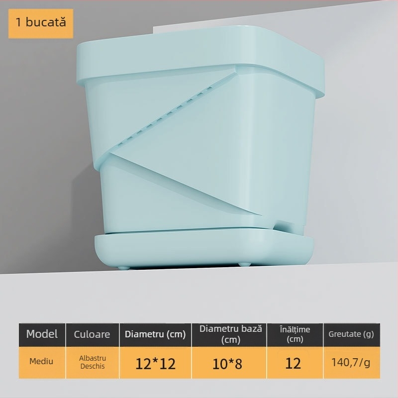 Ghiveci plastic respirabil pentru suculente, cu tavă inferioară pătrată îmbunătățită, pentru birou sau casă, design Nordic creativ.