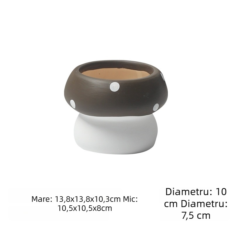Ghiveci ceramic în stil nordic, lucrat manual, respirabil, biodegradabil, decorativ pentru grădină
