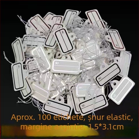 Șnur elastic mare, etichetă goală de agățat 3×4,5 cm pentru bagaje, haine și corpuri de iluminat – etichetă de preț