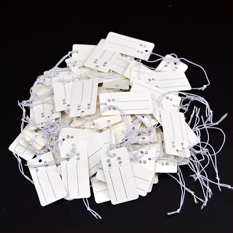 Șnur elastic mare, etichetă goală de agățat 3×4,5 cm pentru bagaje, haine și corpuri de iluminat – etichetă de preț