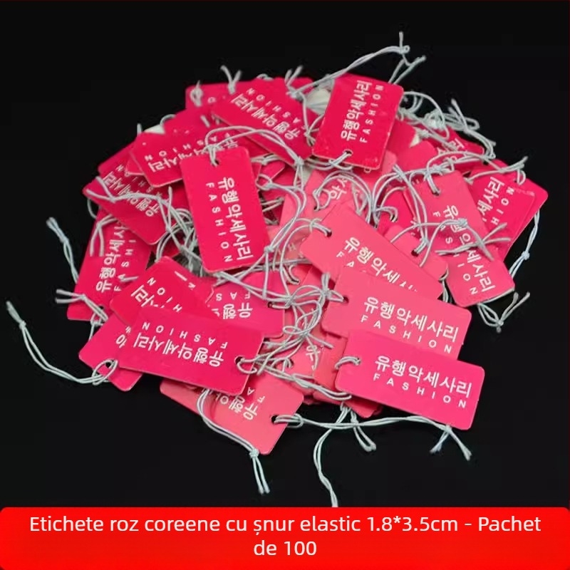 Șnur elastic mare, etichetă goală de agățat 3×4,5 cm pentru bagaje, haine și corpuri de iluminat – etichetă de preț