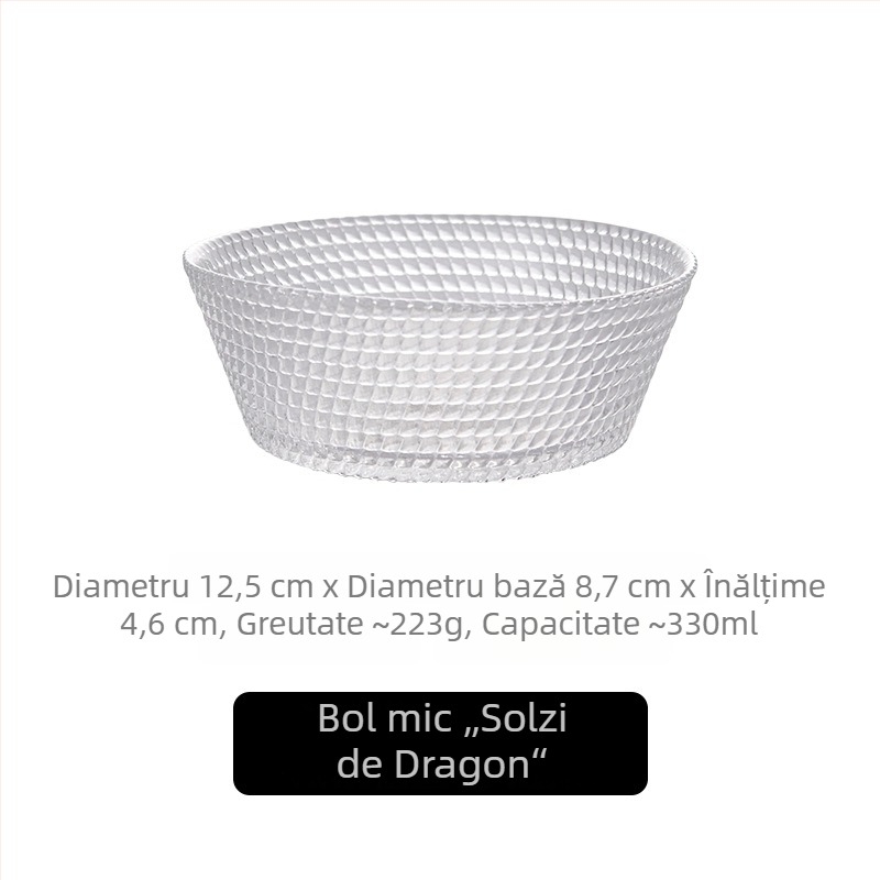 Platou de gustări din sticlă în stil nordic, bol cu model de solzi de dragon, transparent, modern