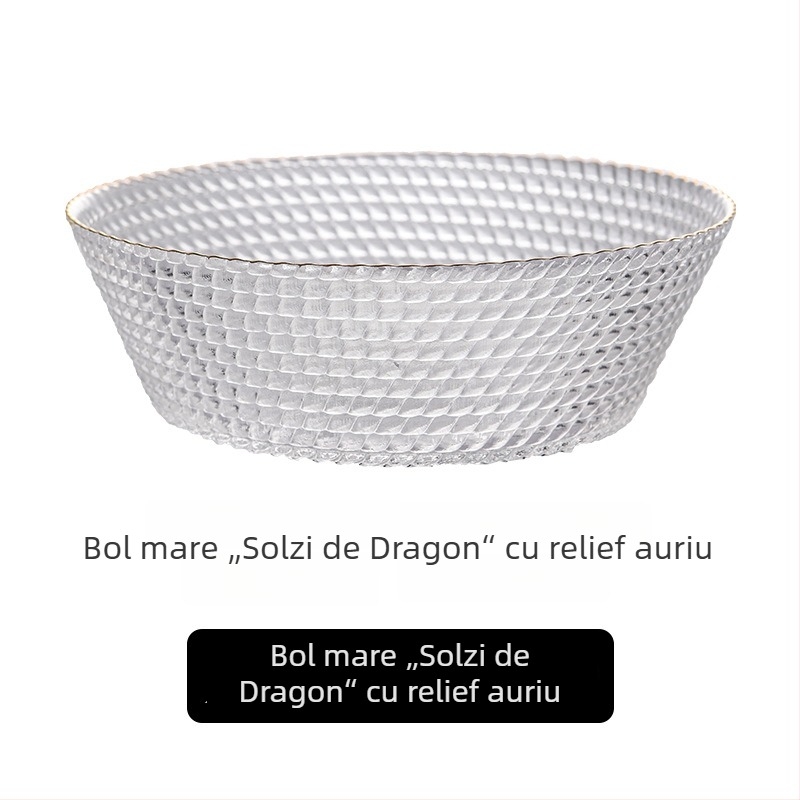 Platou de gustări din sticlă în stil nordic, bol cu model de solzi de dragon, transparent, modern