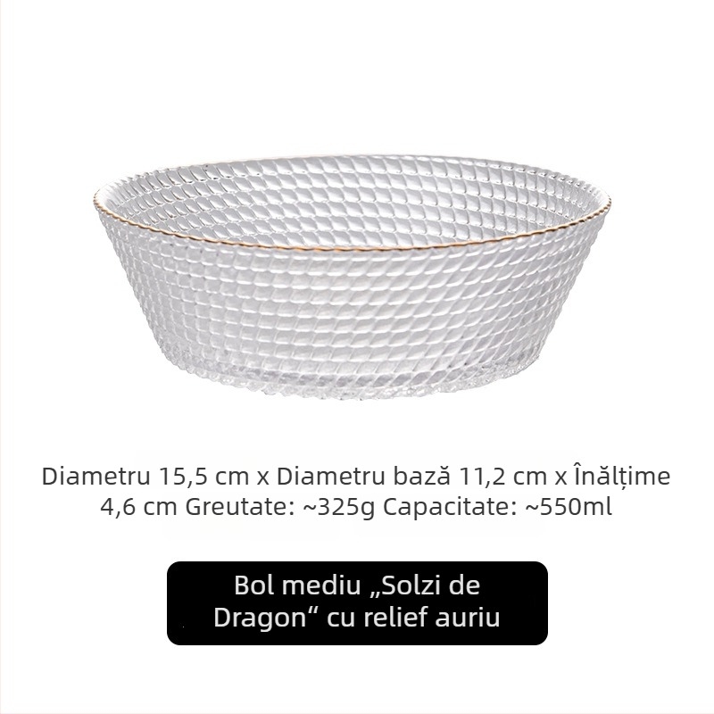 Platou de gustări din sticlă în stil nordic, bol cu model de solzi de dragon, transparent, modern