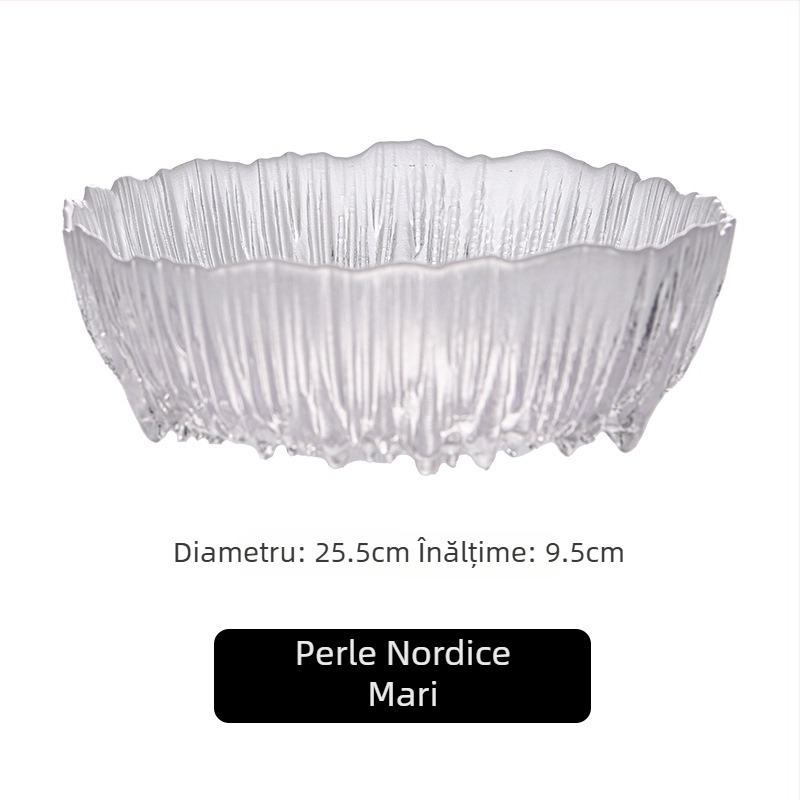 Platou de gustări din sticlă în stil nordic, bol cu model de solzi de dragon, transparent, modern