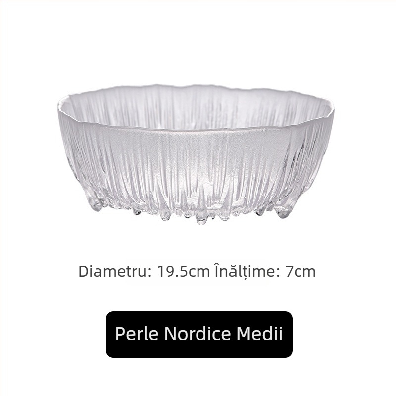 Platou de gustări din sticlă în stil nordic, bol cu model de solzi de dragon, transparent, modern