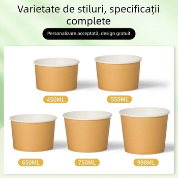 Set de boluri din hârtie și cutii pentru prânz, pentru uz casnic și picnic – bol pentru tăiței și tacâmuri