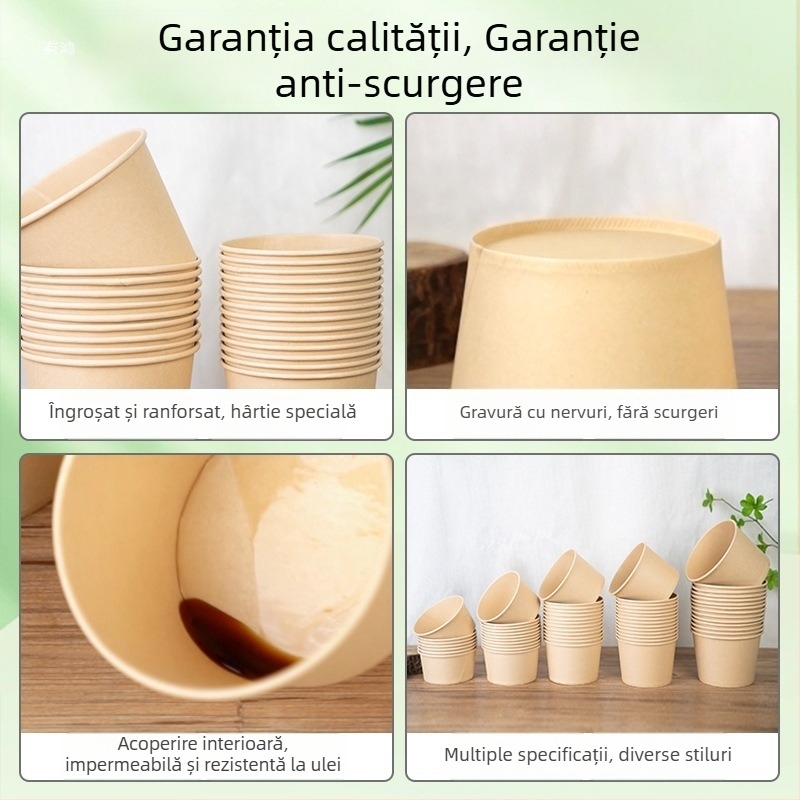 Set de boluri din hârtie și cutii pentru prânz, pentru uz casnic și picnic – bol pentru tăiței și tacâmuri