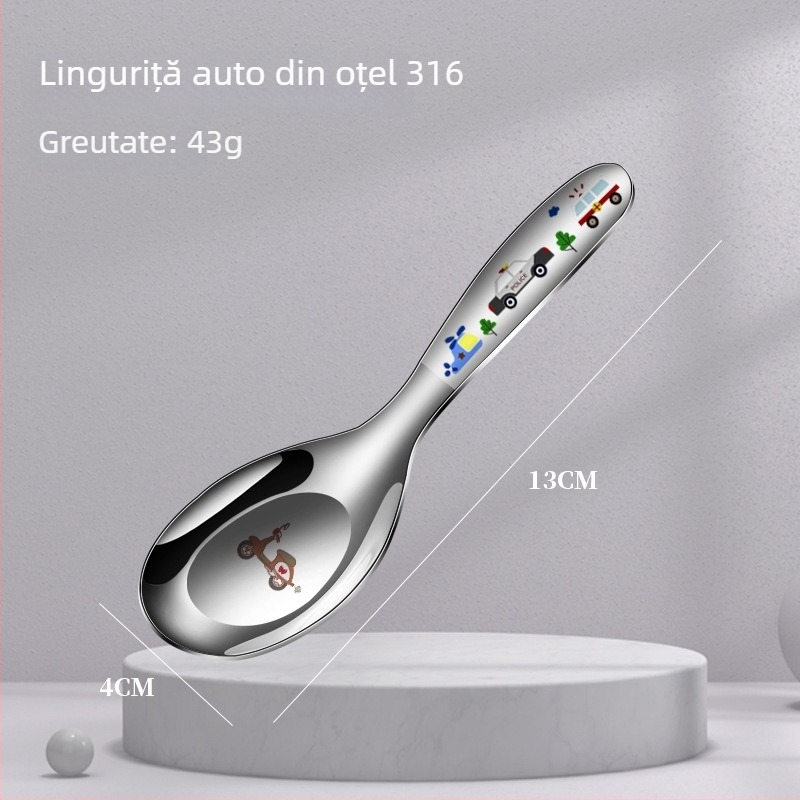Linguriță pentru copii din oțel inoxidabil 316, cu design desen animat, linguriță drăguță pentru bebeluți, pentru uz casnic