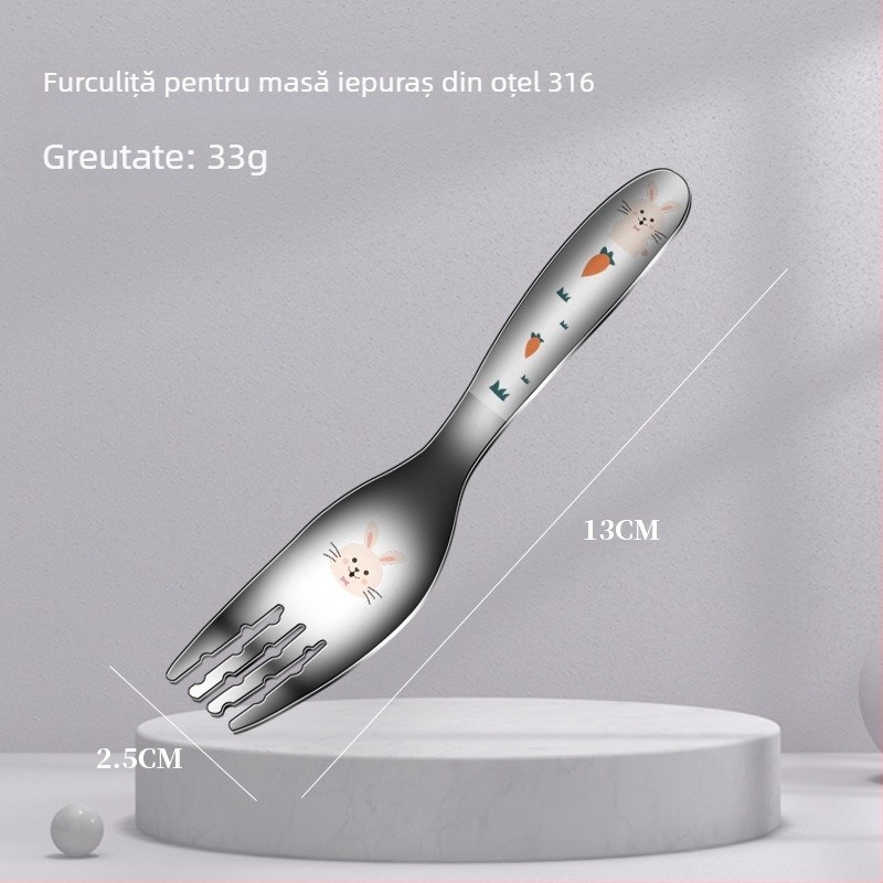 Linguriță pentru copii din oțel inoxidabil 316, cu design desen animat, linguriță drăguță pentru bebeluți, pentru uz casnic