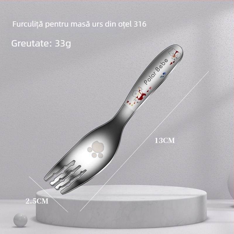 Linguriță pentru copii din oțel inoxidabil 316, cu design desen animat, linguriță drăguță pentru bebeluți, pentru uz casnic