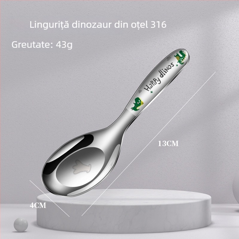 Linguriță pentru copii din oțel inoxidabil 316, cu design desen animat, linguriță drăguță pentru bebeluți, pentru uz casnic