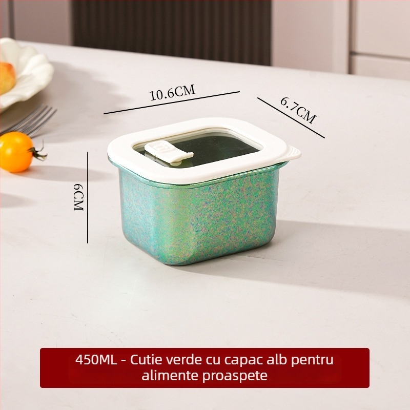 Cutie de mâncare din titan pur, mai multe dimensiuni, cutie de prânz etanșă cu capac, dreptunghiulară, capacitate mare, un singur strat
